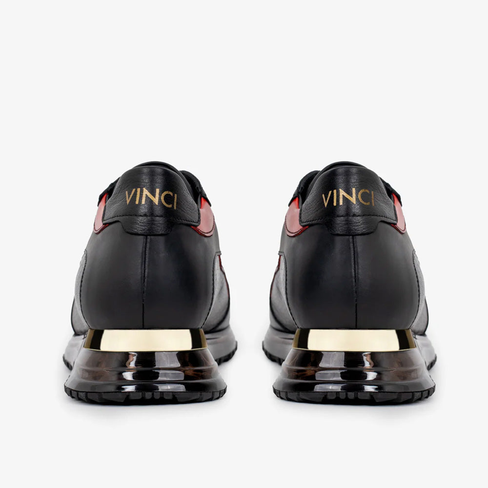 Vinci Leather The Rialto Leather Sneaker Black / Red