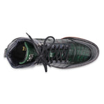 Harris Firenze 1913 Crocodile Print Leather Boots Green
