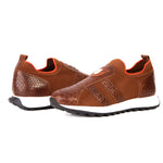 Vinci Leather Knitted Sneaker Tan
