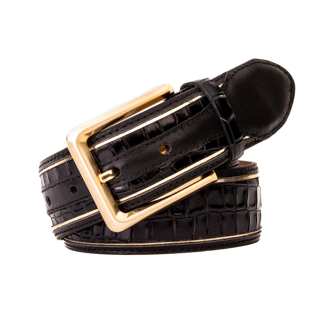 Vinci Leather The Bellagio Leather Belt Black / Gold