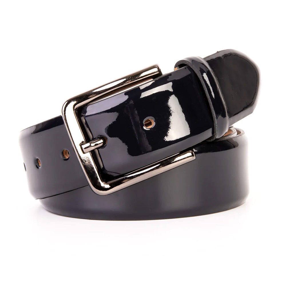 Vinci Leather The Dodoma Navy Patent Leather Belt