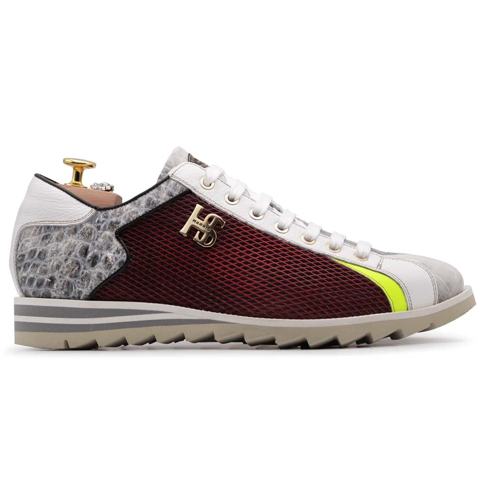 Harris Firenze 1913 Crocodile Print Leather Sneaker Red