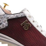 Harris Firenze 1913 Crocodile Print Leather Sneaker Red