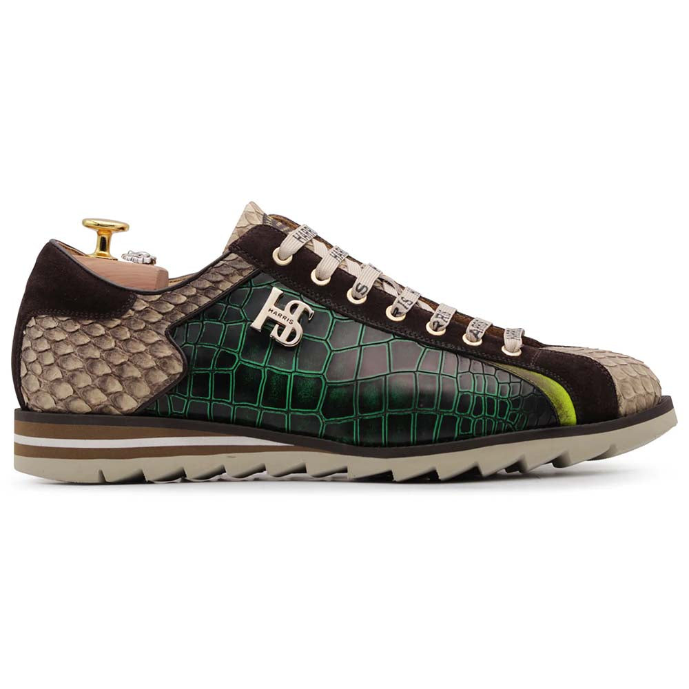 Harris Firenze 1913 Coconut / Python Leather Sneaker Green