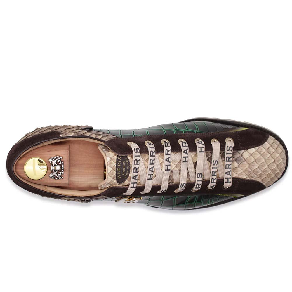 Harris Firenze 1913 Coconut / Python Leather Sneaker Green
