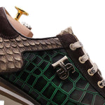 Harris Firenze 1913 Coconut / Python Leather Sneaker Green