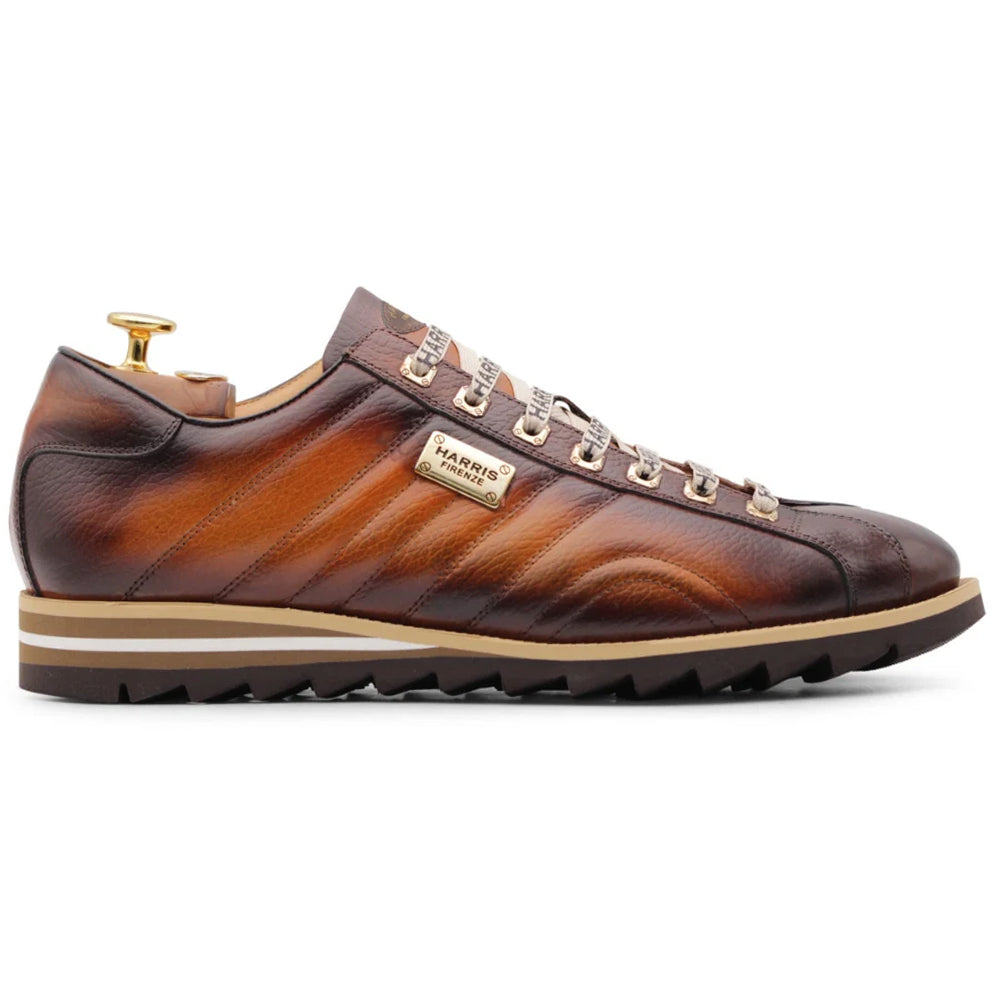 Harris Firenze 1913 Quilted Stitching Leather Sneakers Brown