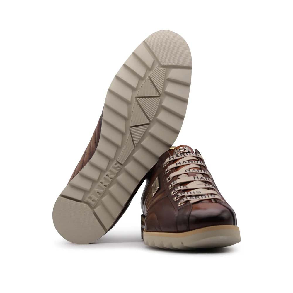 Harris Firenze 1913 Hand Painted Leather Sneakers Brown