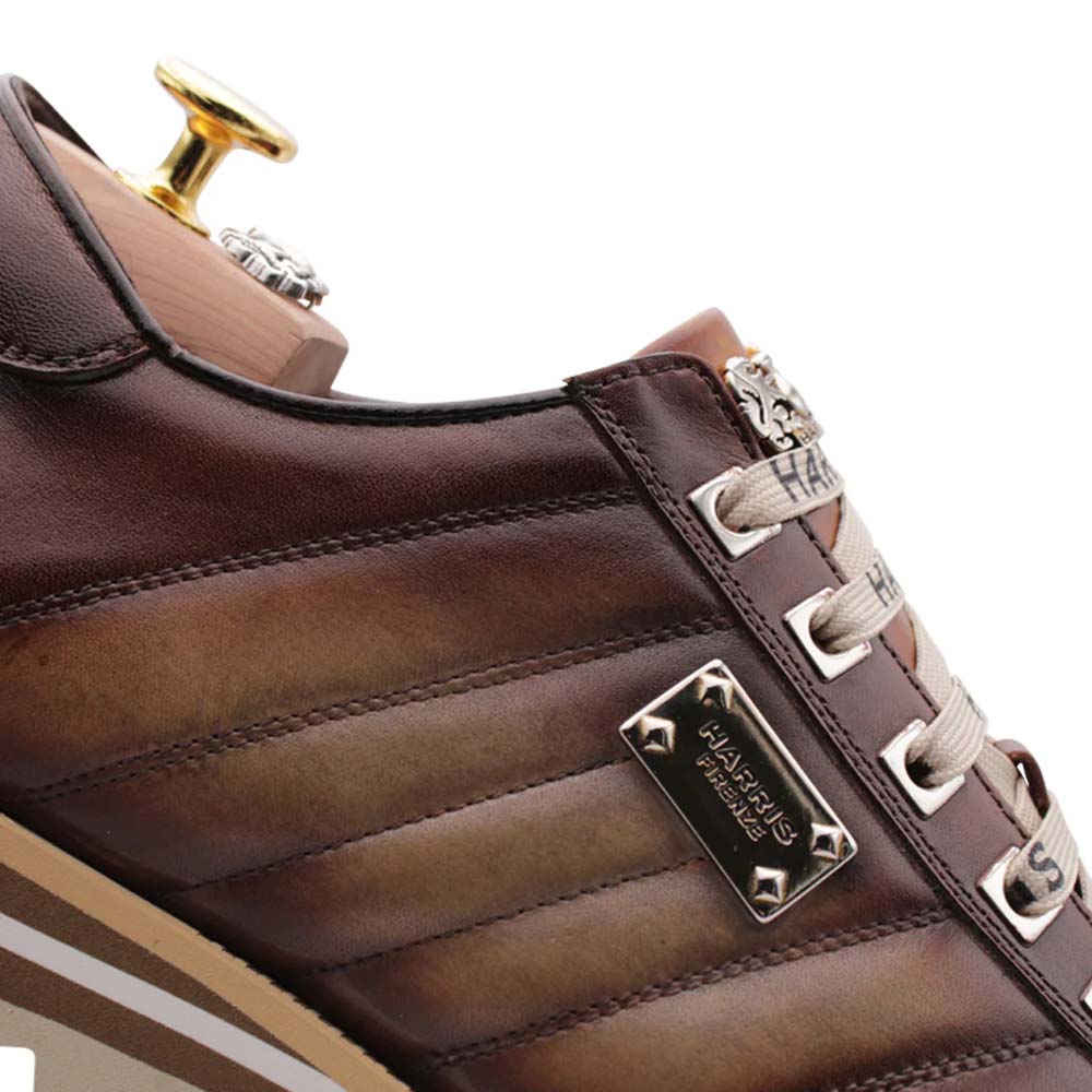 Harris Firenze 1913 Hand Painted Leather Sneakers Brown