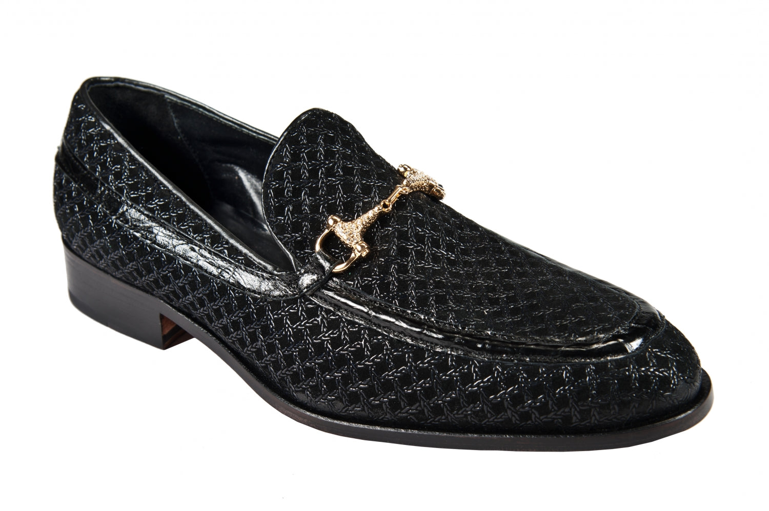 Mauri Art 3257 Alligator / Gotico / Suede Bit Loafer Black (Special Order)