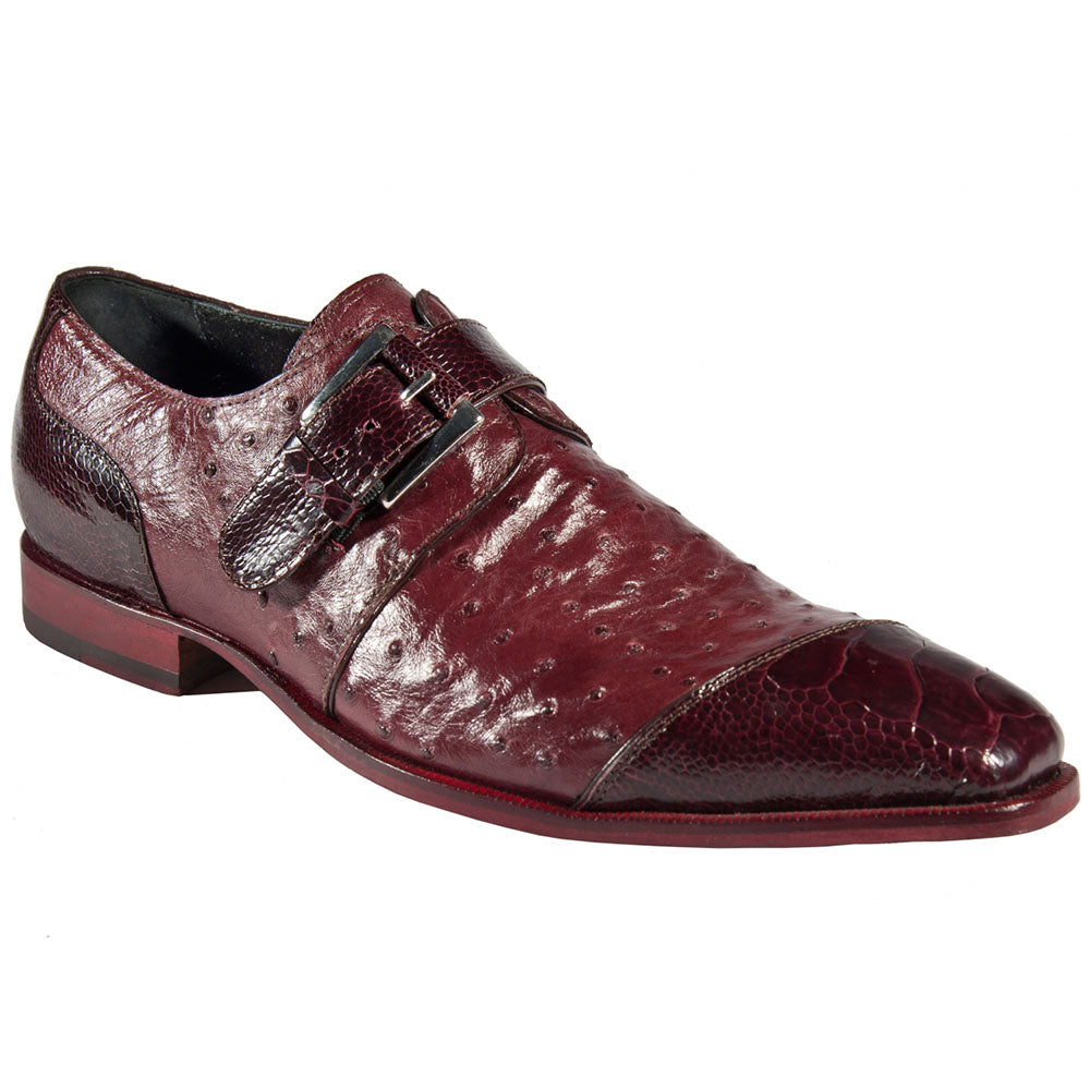 Mauri Art 1037/3 Ostrich Monk Strap Ruby Red (Special Order)