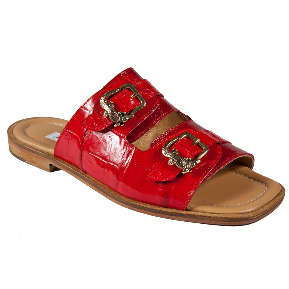 Mauri Art 5199 Alligator & Ostrich Leg Sandal Red (Special Order)