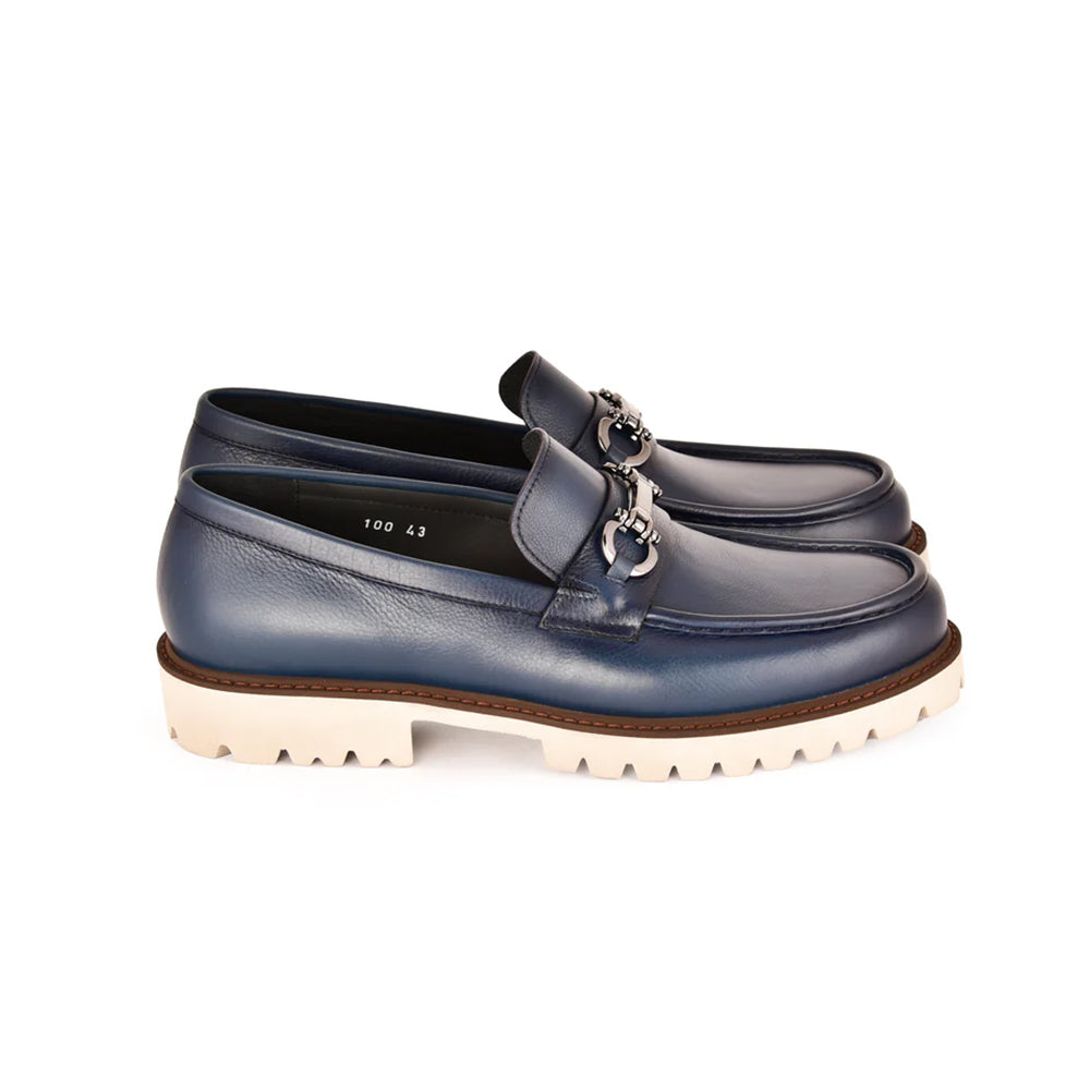 Corrente C0001202-7887 Buckle Loafer Blue
