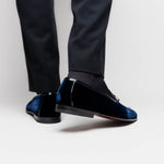 Borgioli by Zelli Arco Velvet Tuxedo Shoes Navy (10-120-NVY)