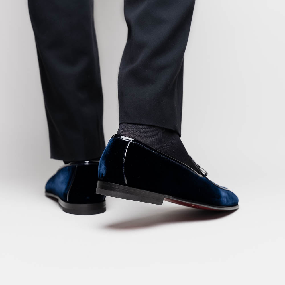 Borgioli by Zelli Arco Velvet Tuxedo Shoes Navy (10-120-NVY)