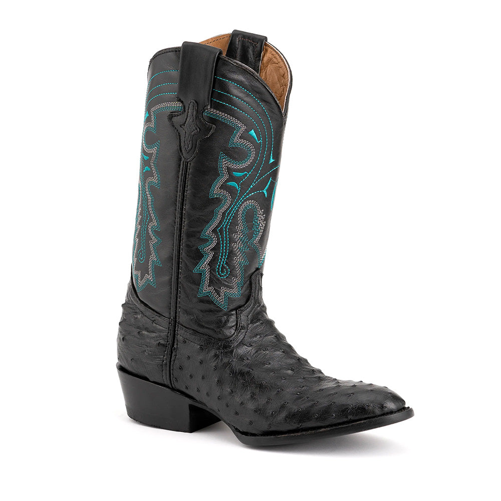 Ferrini Colt 10111-04 Ostrich Quill Round Toe Cowboy Boots Black
