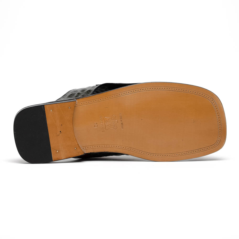 Maseratti Palms 1017 Embossed Caiman & Crocodile Sandals Gray / Cognac