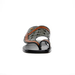 Maseratti Palms 1017 Embossed Caiman & Crocodile Sandals Gray / Cognac