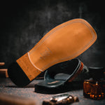 Maseratti Palms 1017 Embossed Caiman & Crocodile Sandals Gray / Cognac