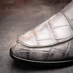 Mauri 1028 Alligator Loafers Hand Painted Light Grey