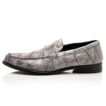 Mauri 1028 Alligator Loafers Hand Painted Light Grey