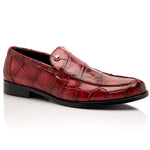 Mauri 1028 Alligator Loafers Hand Painted Ruby Red