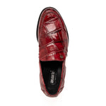 Mauri 1028 Alligator Loafers Hand Painted Ruby Red