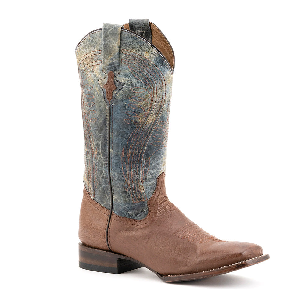Ferrini Morgan 10293-07 Smooth Ostrich Square Toe Cowboy Boots Kango