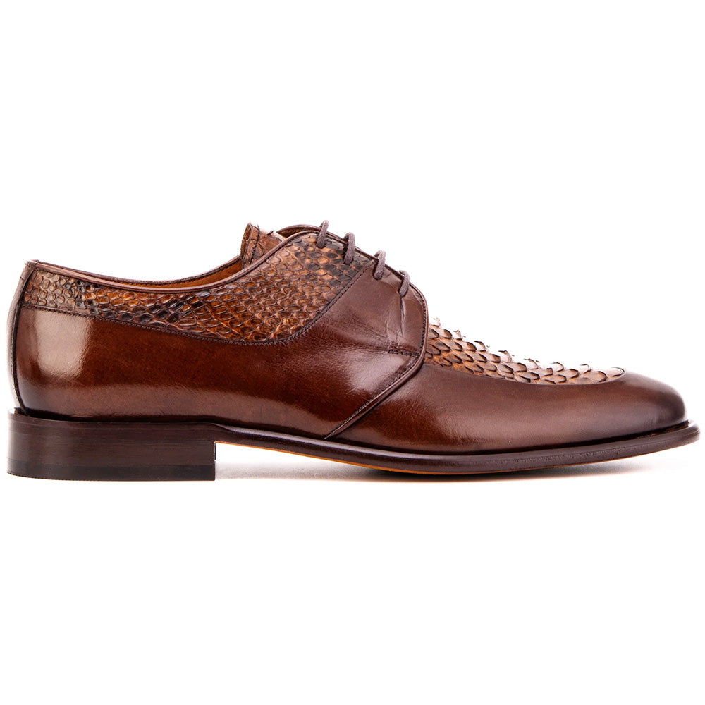 Vinci Leather The Arven Python Derby Tan
