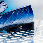 Mauri 1044/3 Montecarlo Alligator Loafers White / Dirty Wonder Blue 