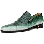 Mauri 1044/3 Montecarlo Alligator Loafers White / Dirty Brilliant Green