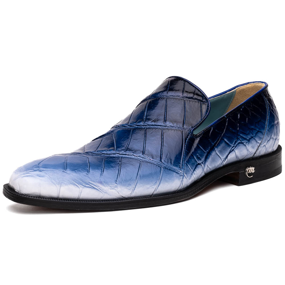 Mauri 1044/3 Montecarlo Alligator Loafers White / Dirty Wonder Blue 