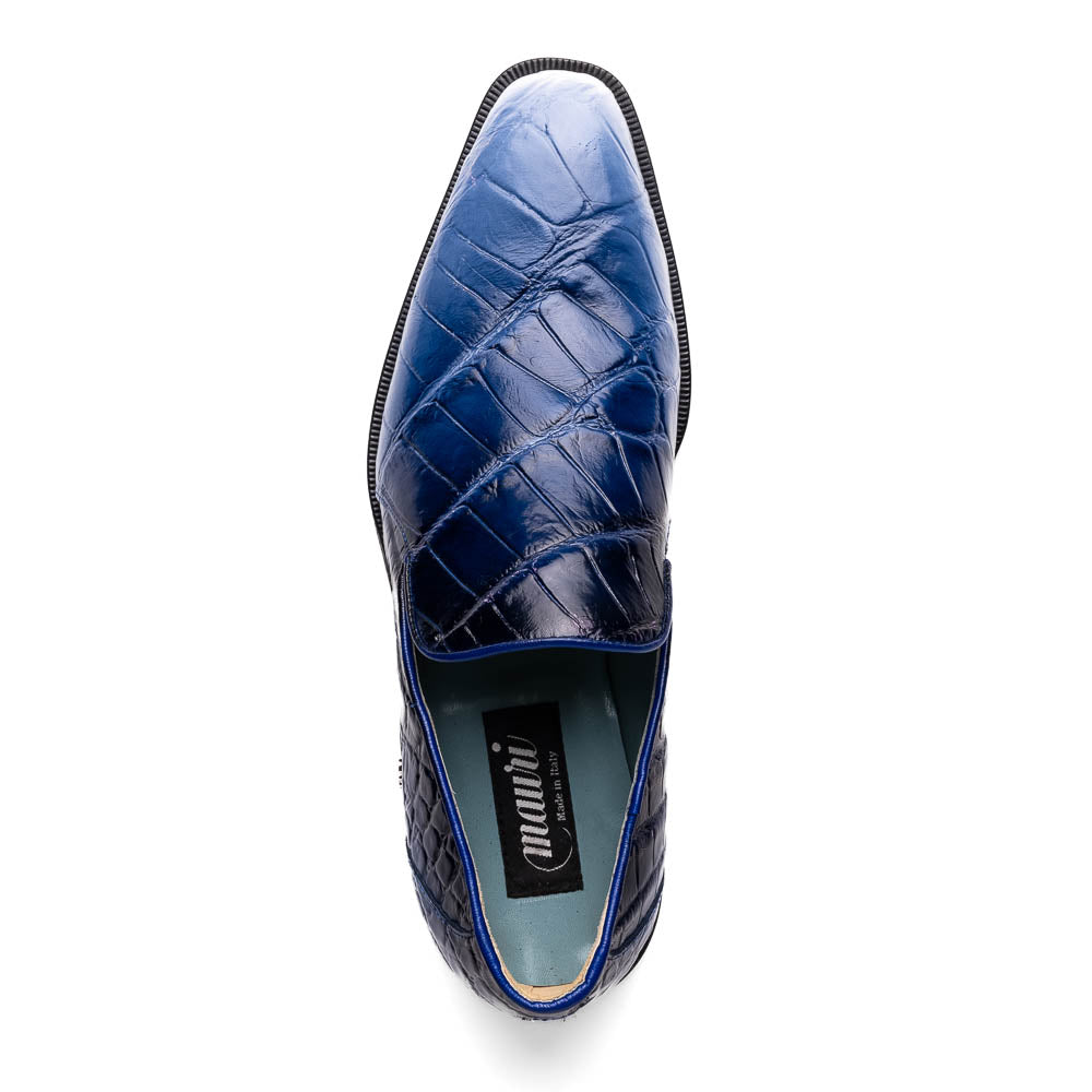 Mauri 1044/3 Montecarlo Alligator Loafers White / Dirty Wonder Blue 