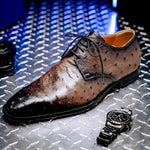 Mauri 1056/2 Dillinger Ostrich Derby Shoes Mink/ Dirty Black
