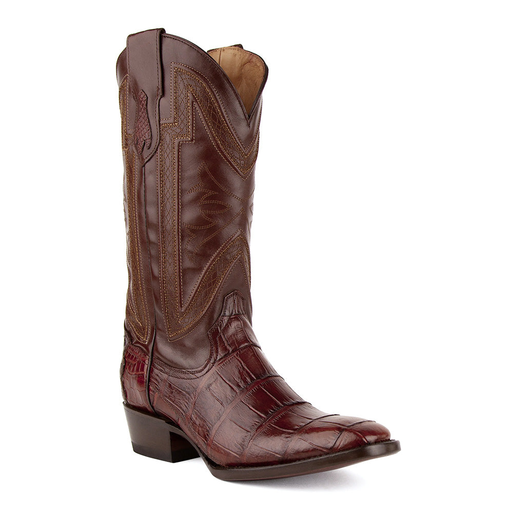 Ferrini Stallion 10741-09 Alligator Belly French Toe Cowboy Boots Chocolate