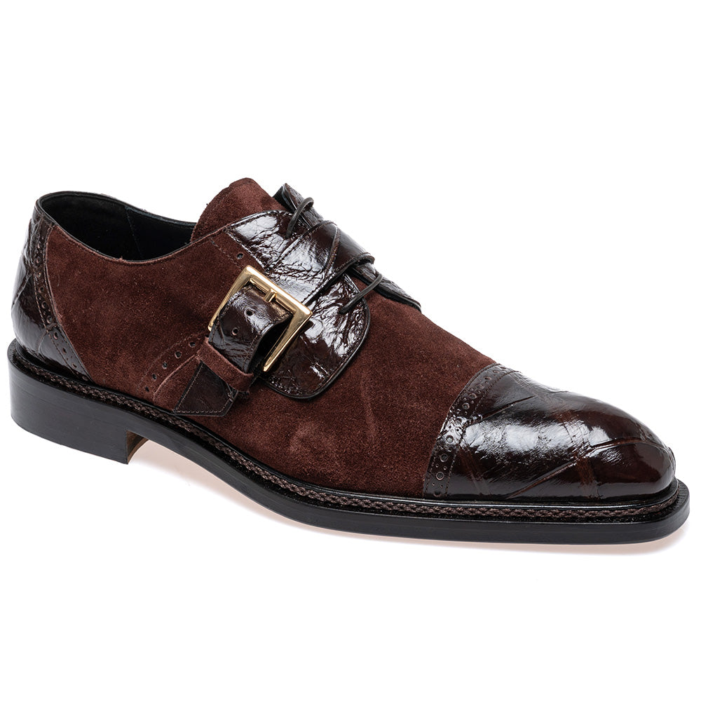 Mauri 1087/4 Alligator & Suede Cap Toe Buckle Derby Sport Rust