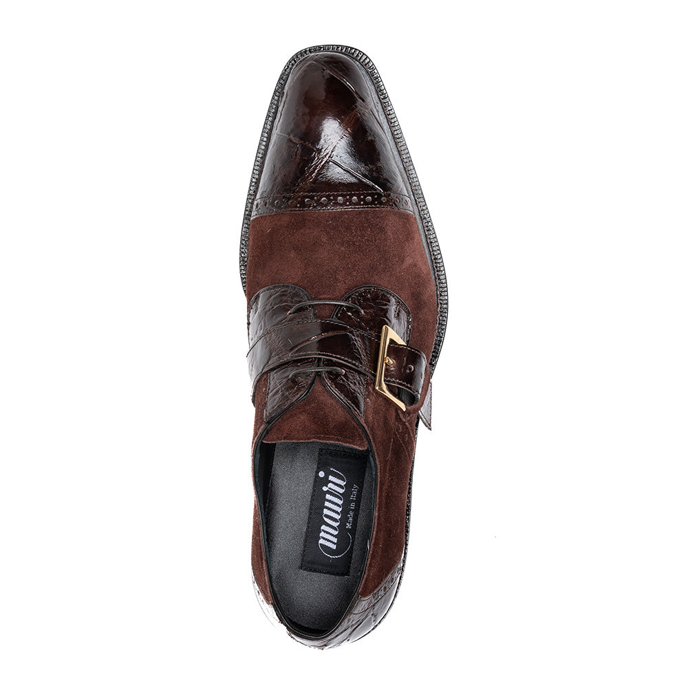 Mauri 1087/4 Alligator & Suede Cap Toe Buckle Derby Sport Rust