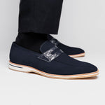 Zelli Meo 3 Suede & Crocodile Loafers Navy (11-020-NVY)