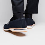 Zelli Meo 3 Suede & Crocodile Loafers Navy (11-020-NVY)