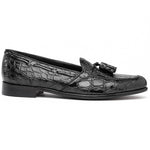 Zelli Franco Crocodile Tassel Loafers Black