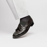 Zelli Franco Crocodile Tassel Loafers Nicotine (11-582-NIC)