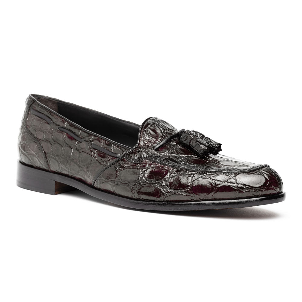 Zelli Franco Crocodile Tassel Loafers Nicotine (11-582-NIC)