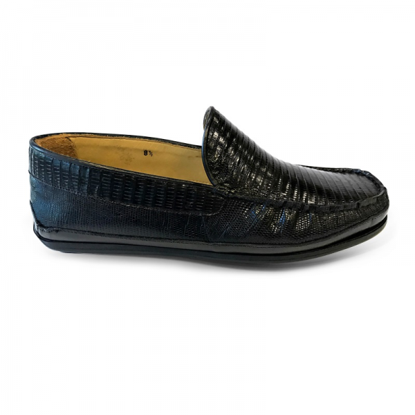 Zelli Ultimo Genuine Lizard Driver in Black