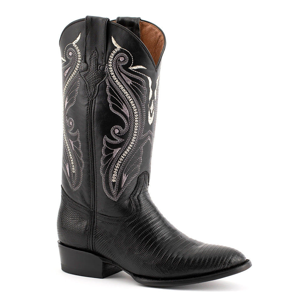 Ferrini Taylor 11111-04 Teju Lizard Round Toe Cowboy Boots Black