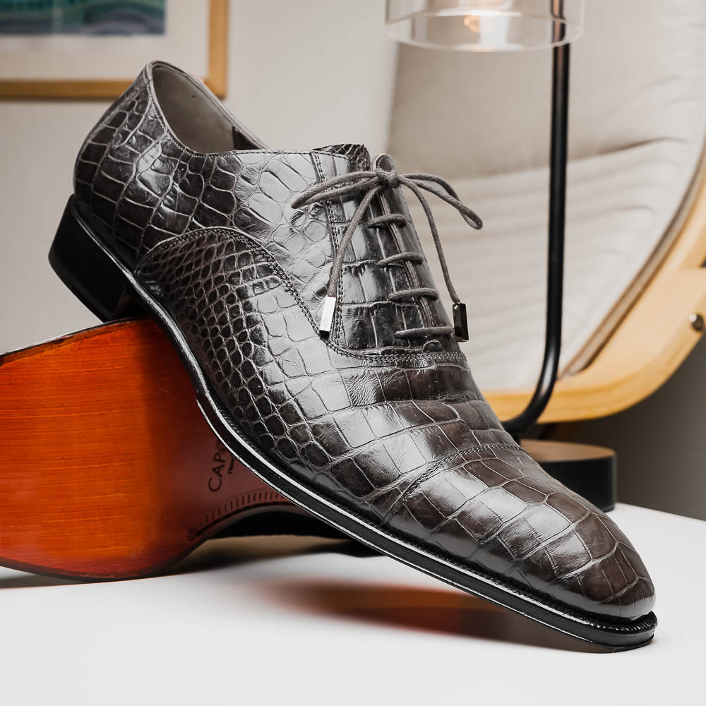 Caporicci 1114 Alligator Oxfords Grey Size 7