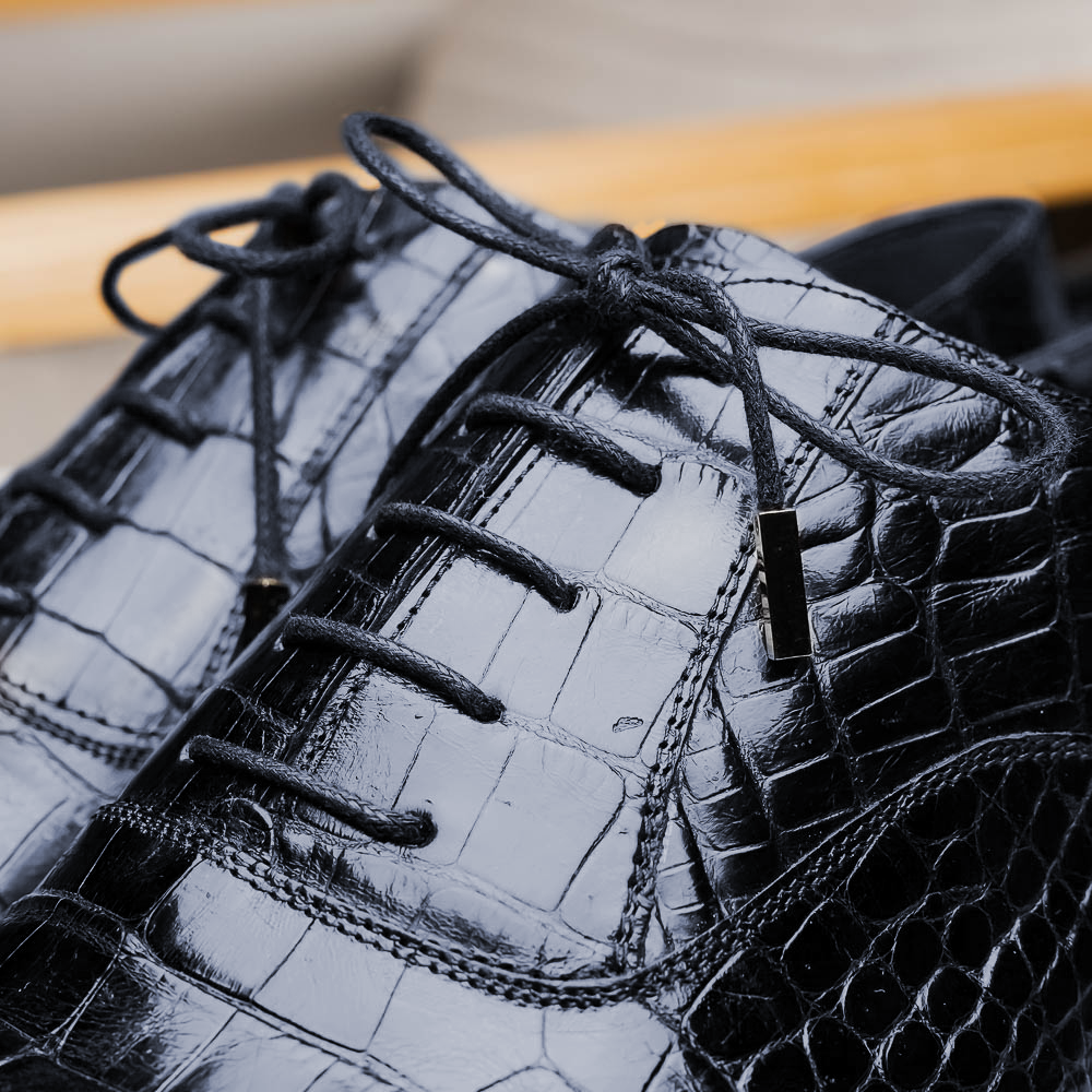 Caporicci 1114 Alligator Oxfords Navy