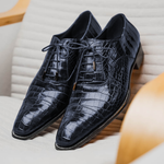 Caporicci 1114 Alligator Oxfords Navy