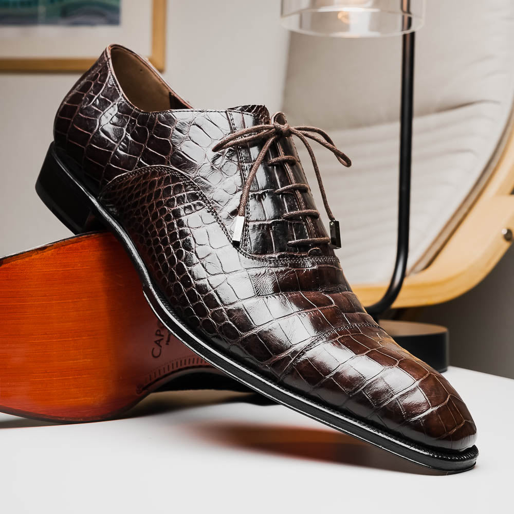 Caporicci 1114 Alligator Oxfords TD Moro