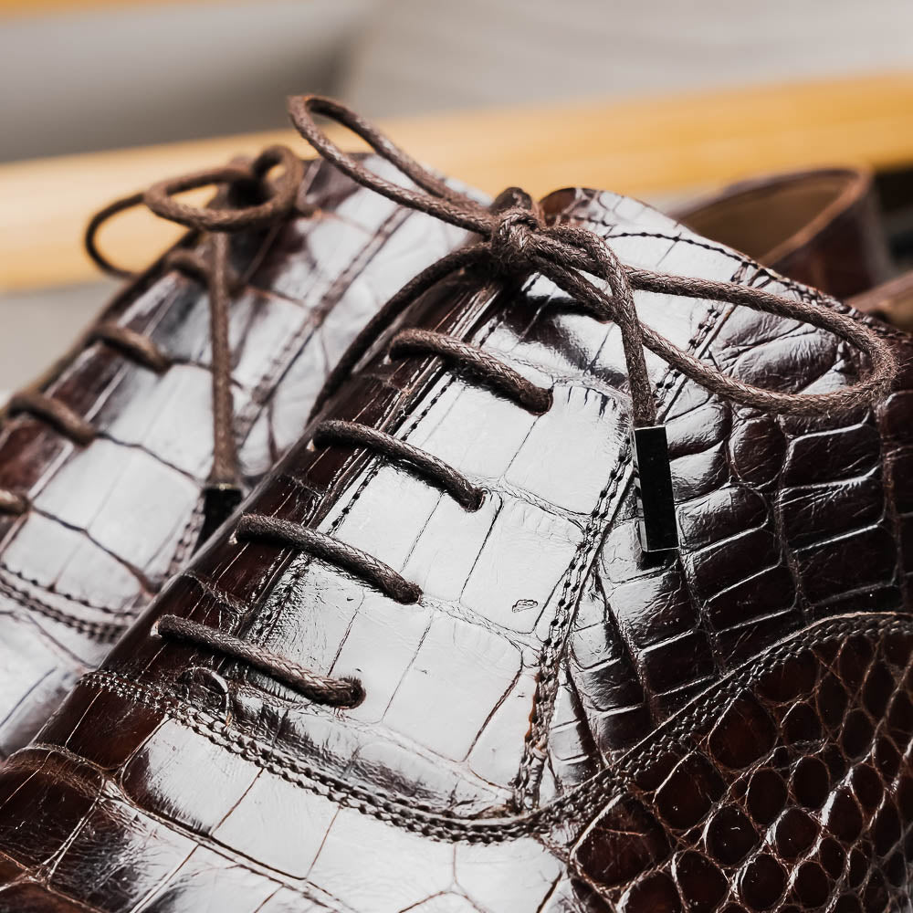 Caporicci 1114 Alligator Oxfords TD Moro
