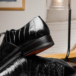 Caporicci 1114 Alligator Oxfords Black